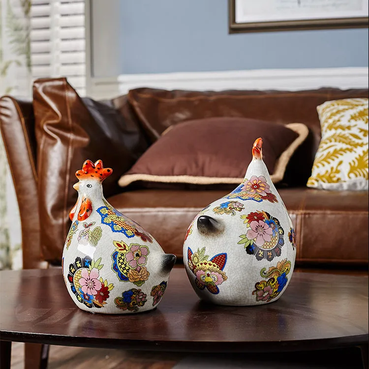 Керамическая художественная Статуэтка курицы декоративное украшение для