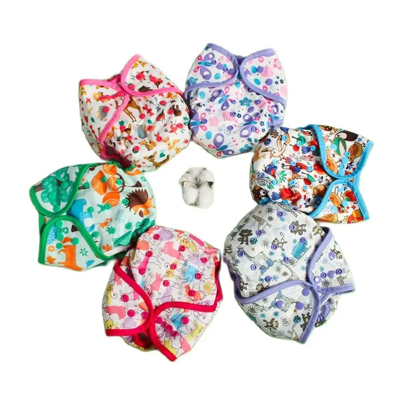 

Детские Подгузники 0-6 месяцев, моющиеся экологически чистые Водонепроницаемые хлопчатобумажные подгузники для детей