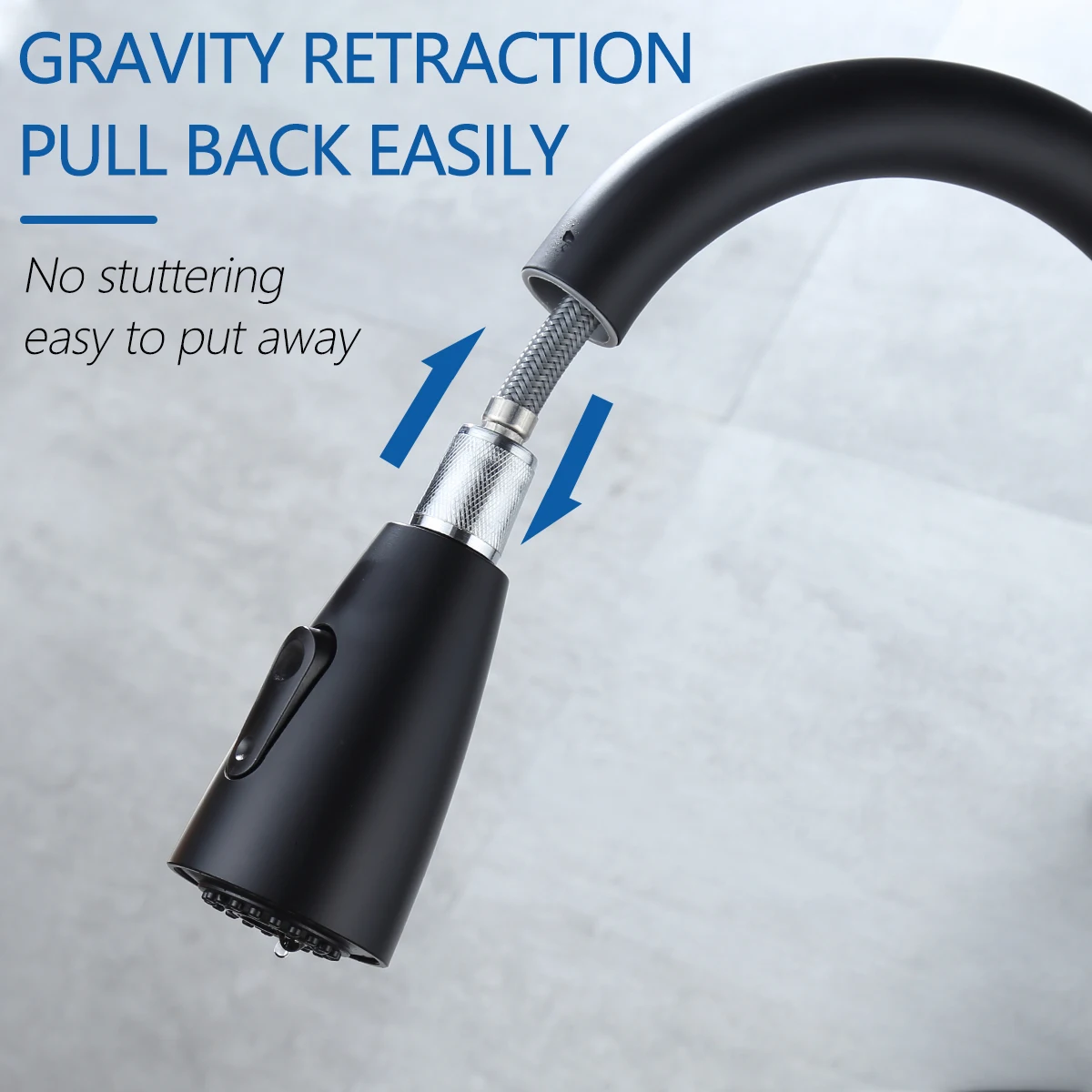 Смеситель для кухонной раковины с выдвижным краном, 2 функции (поток/распылитель), однорычажный, из нержавеющей стали 304, с горячей и холодной водой