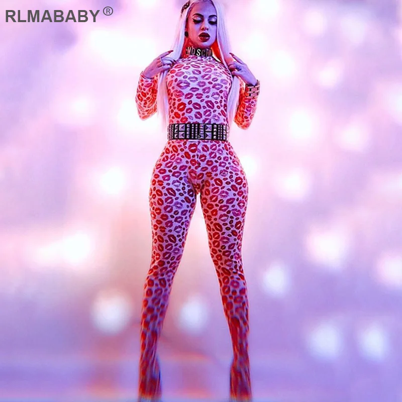 

Боди RLMABABY с принтом губы, с круглым вырезом и длинными рукавами, штаны с высокой талией и носки, комплект из двух предметов для ночного клуба,...