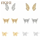 ROXI в богемном стиле кристаллами бабочка, серьги со шпилькой, для женщин, свадебные ювелирные изделия 925 стерлингового серебра Необычные серьги пирсинг для ушей