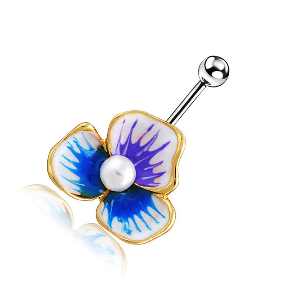 Женское кольцо для пирсинга пупка с цветком лотоса | Украшения и аксессуары