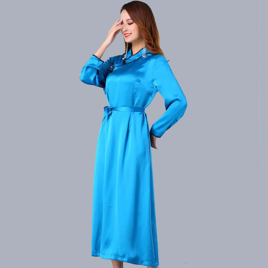 Монгольская и тибетская Женская танцевальная одежда платье для выступлений на