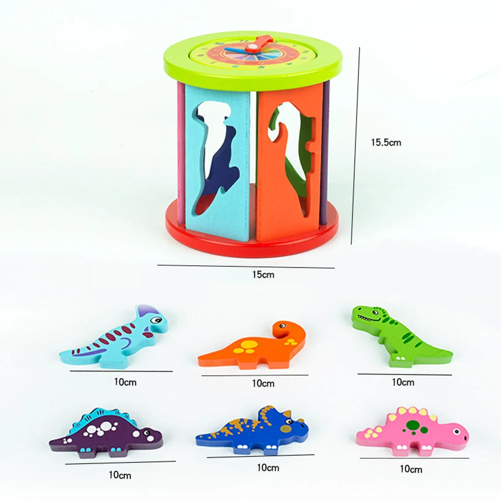 

Classic Children Clock Dinosaur Cartoon Animal Puzzle Game Multi-functional Practical Funny Color Shape Cognitive Toys