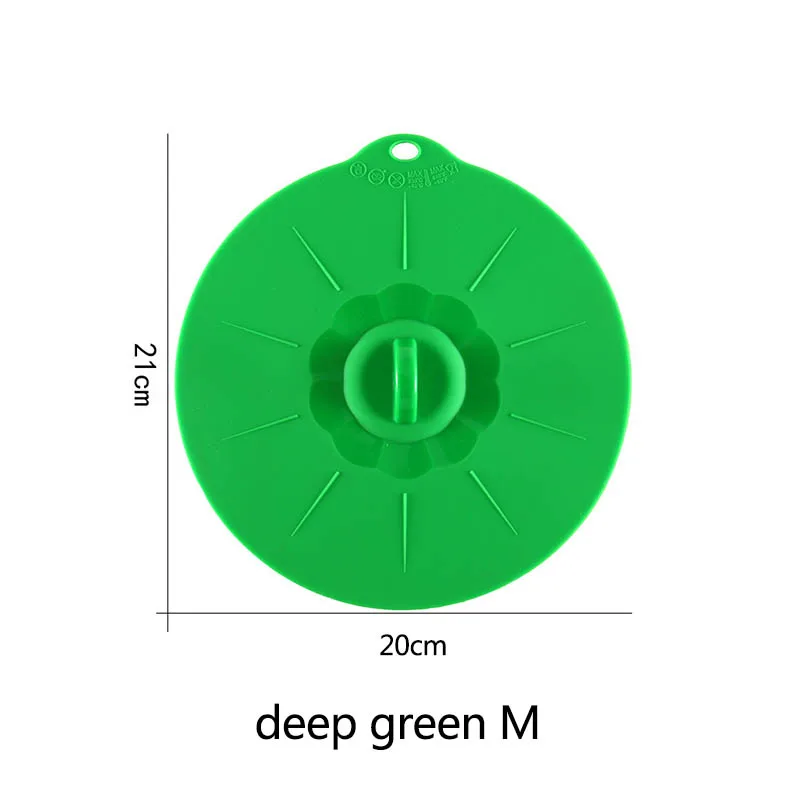 deep green M 1 шт. многоразовая многофункциональная миска для микроволновой печи, силиконовая пищевая пленка для готовки поварские инструменты, крышка кастрюли - Цвет: deep green M