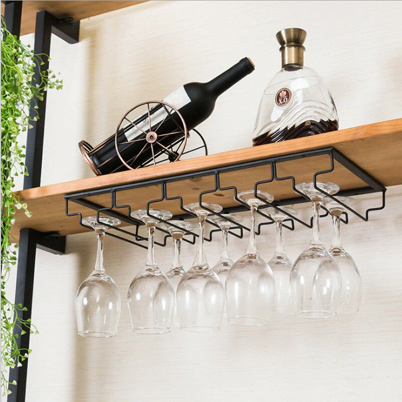 Wine Glass Rack Stainless Steel Hanging Holder Cup Stemware Stand Teacup Goblet Hanger Shelf Home Kitchen Bar Sipplies | Дом и сад