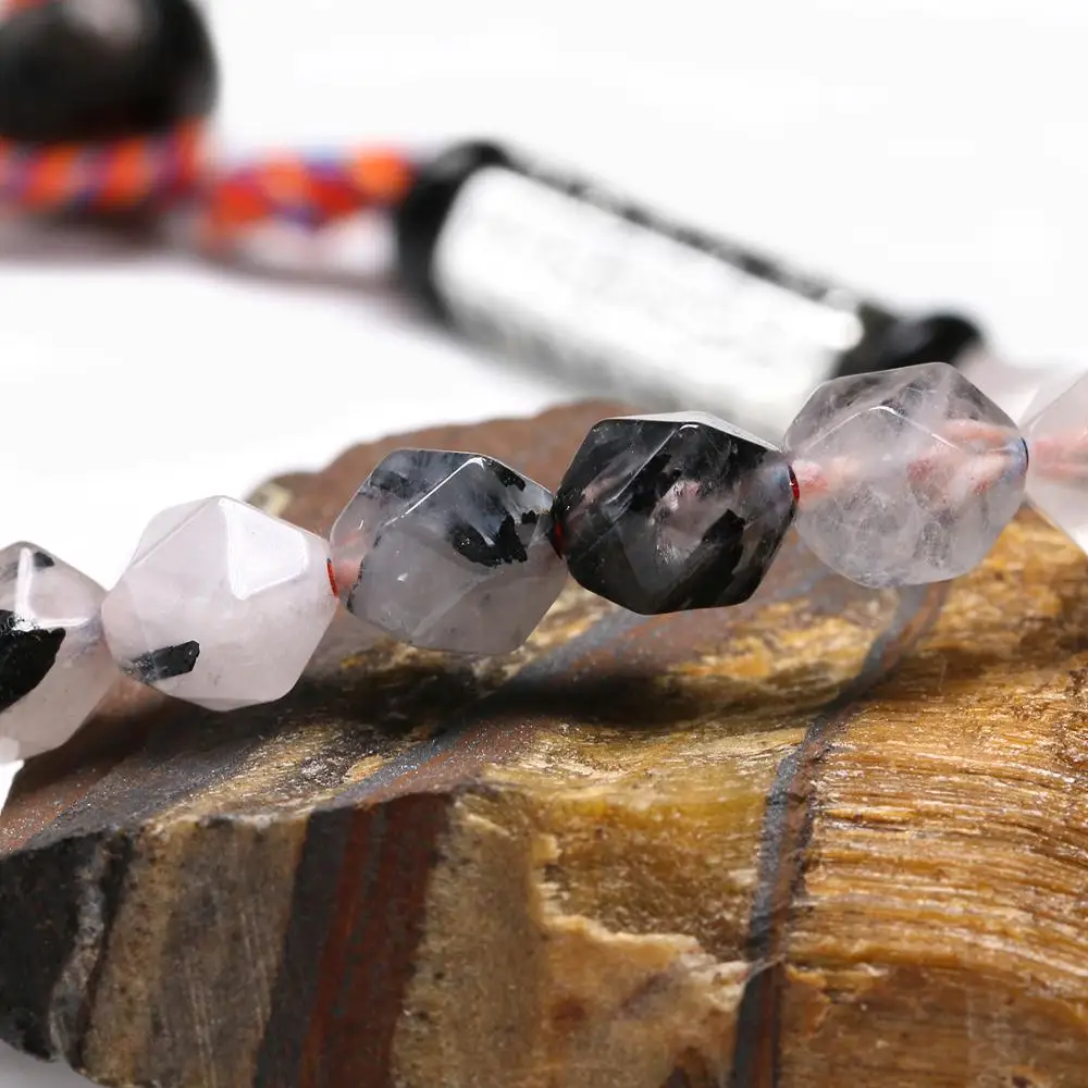 Женский браслет с натуральным черным турмалином Mala Beads 6 мм тибетский буддийский