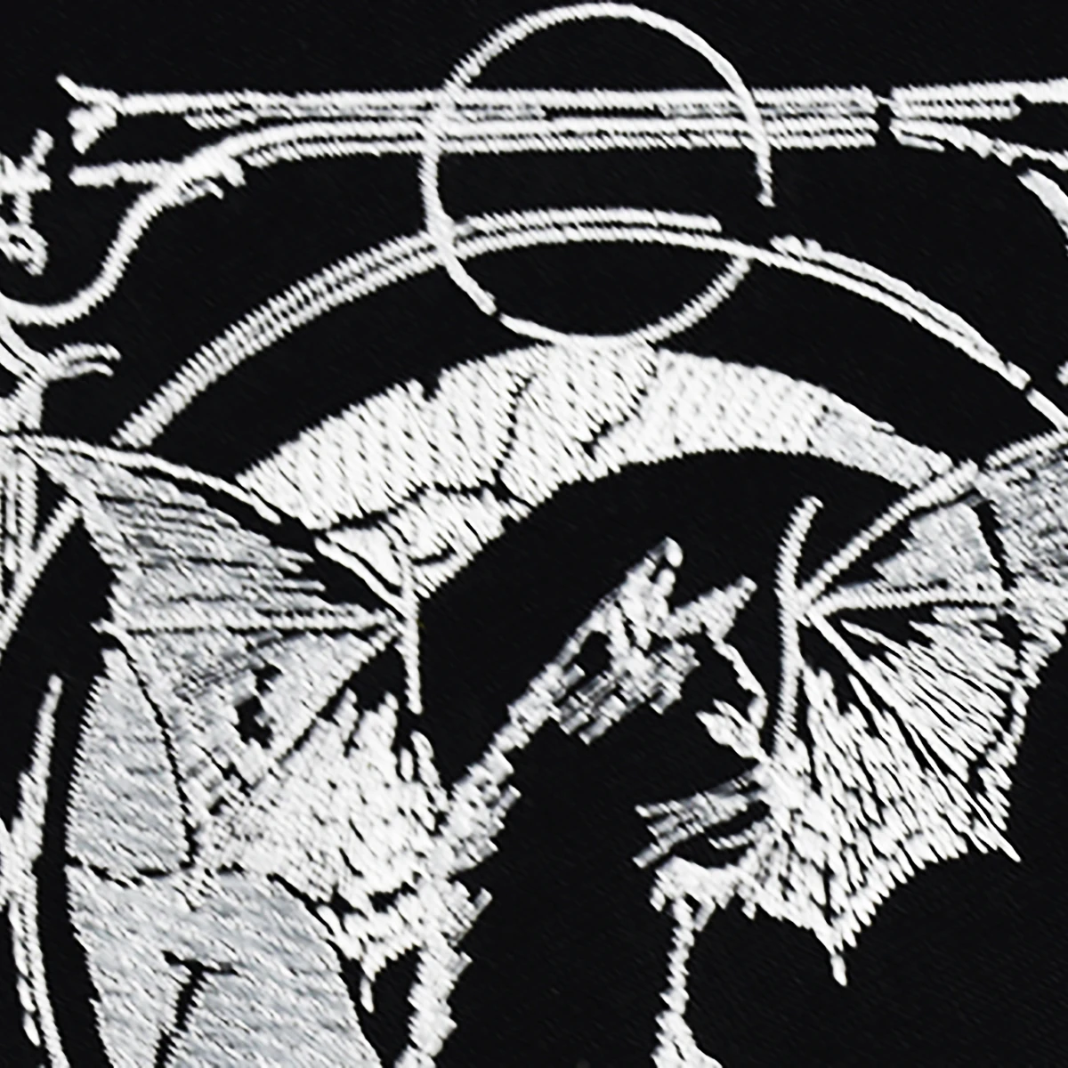 Крутая вышивка с изображением Луны кота крыльев черепа сделай сам термоклейкая