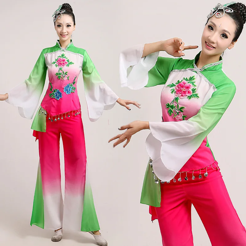 

Yangko Dance Clothes Traditional Chinese Folk Dance Costume Yangko Dance Clothing Chorus Drum Fan Dance Costumes for National