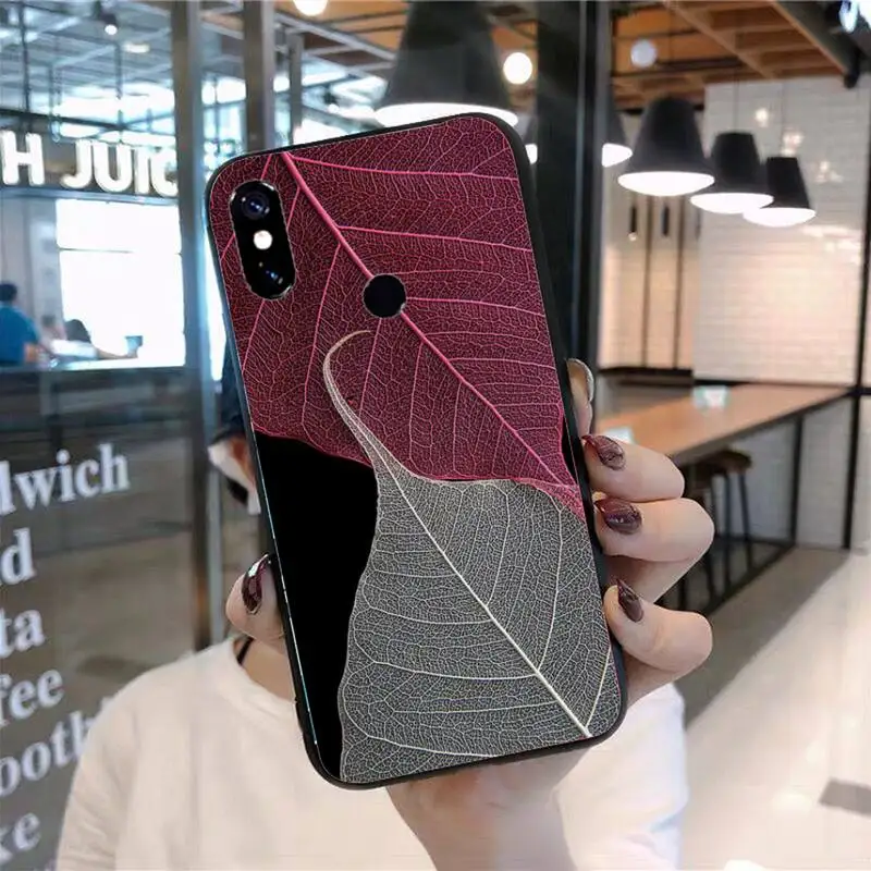 

Transparent leaves aesthetics Phone Case For Xiaomi Redmi 7 8 9t 9se k20 mi8 max3 lite 9 note 9s 10 pro