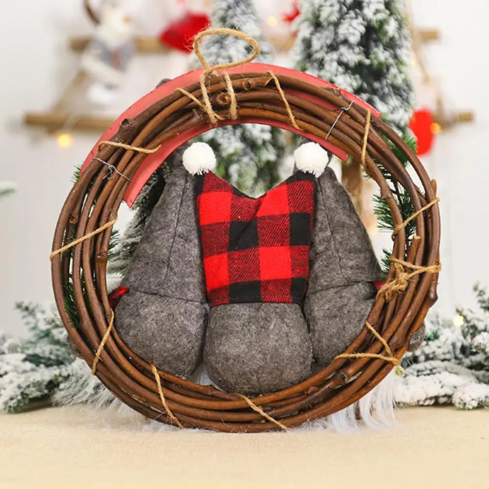 Рождественский кукольный венок 2020 ротанговый Декор для дома Рождественское
