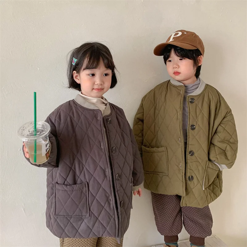 

Girls Baby's Kids Coat Jacket Outwear 2021 Warm Plus Velvet Thicken Winter Autumn Buttons School Fleece Children's Clothes