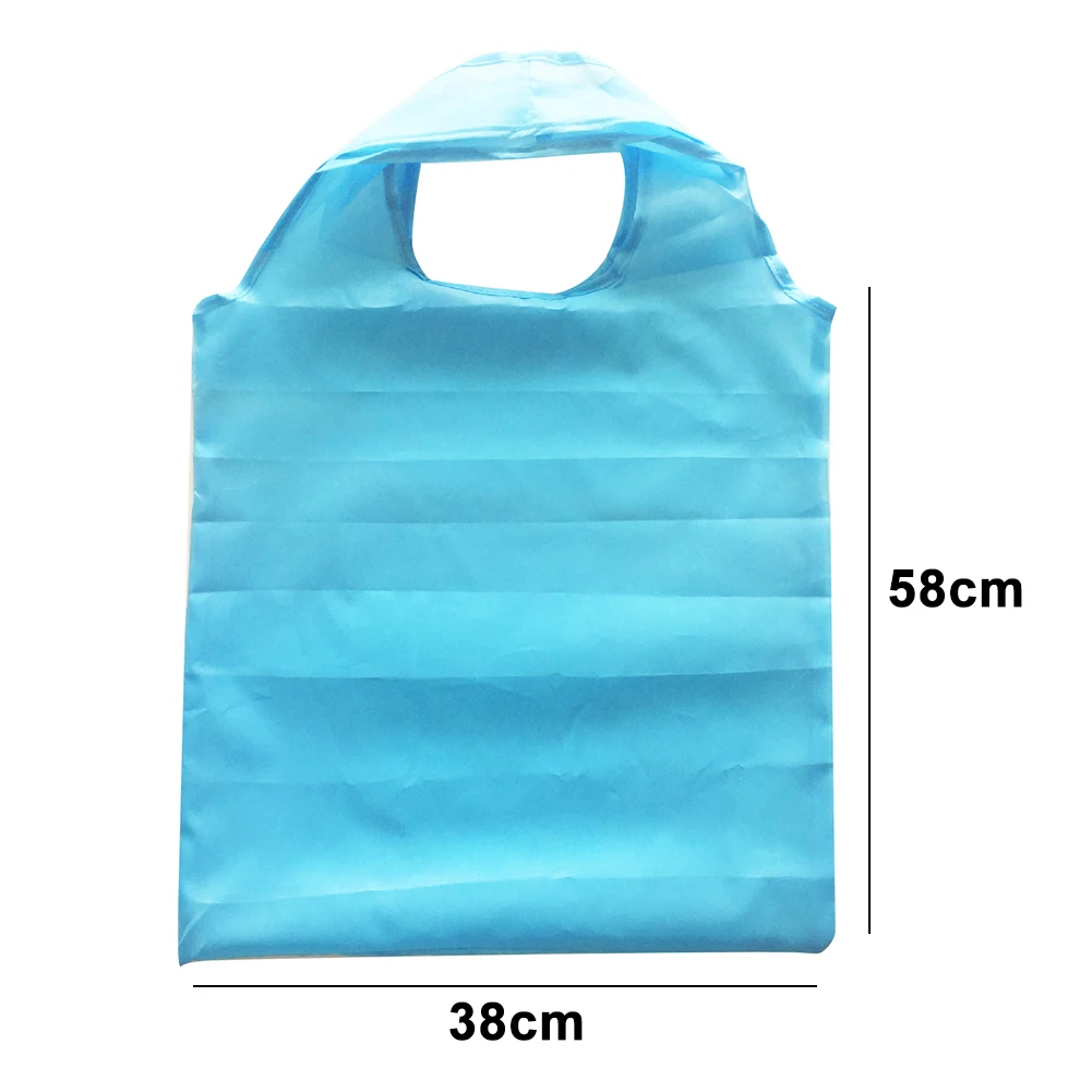Reusable Tote bag Portable Folding Eco Friendly Nylon Grocery Shopping Bag Foldable Handbag Shopper Tote Pouch Organizer Simple images - 6