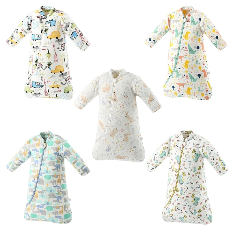 

2021 New Baby Sleeping Bag Long Sleeve Cotton Mushroom Sleepwear Toddler Warm Sleepsack