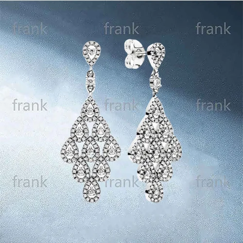 

296201CZ CASCADING GLAMOUR SMALL HANGING EARRINGS