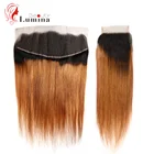 T1B30 Человеческие волосы Remy, перуанские прямые волосы, 4*413*4, кружевная застежка для черных женщин, Омбре, медовый, светлый, натуральный черный 150%