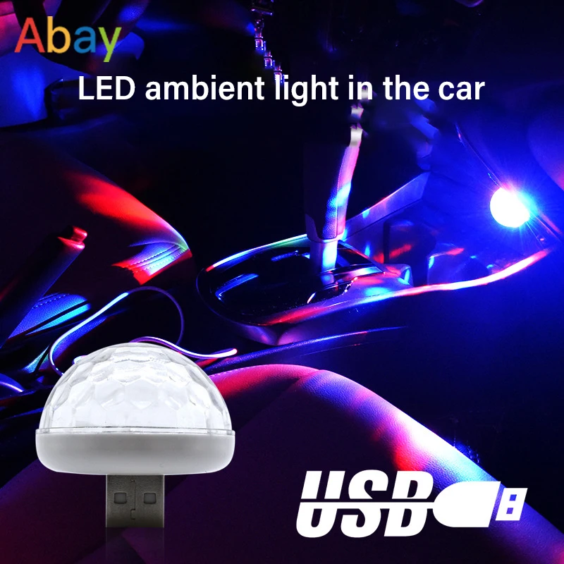 

Portable Mini Usb Colorful Small Magic Ball Car Usb Party Light Dj Led Rgb Interior Lamp Club Disco Magic Stage Effect Light