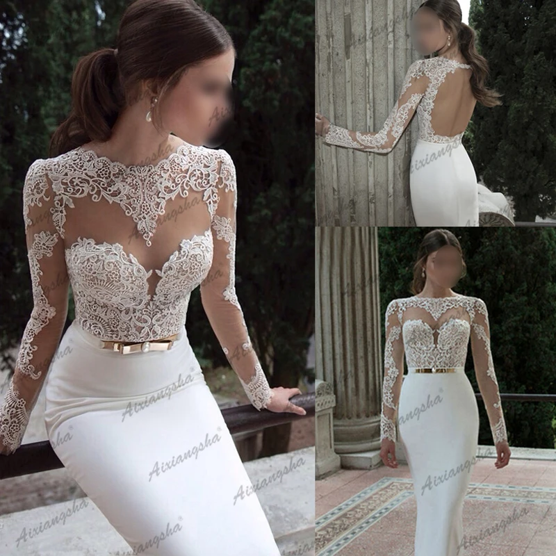 Элегантные свадебные платья атласные Новое поступление прозрачное кружевное