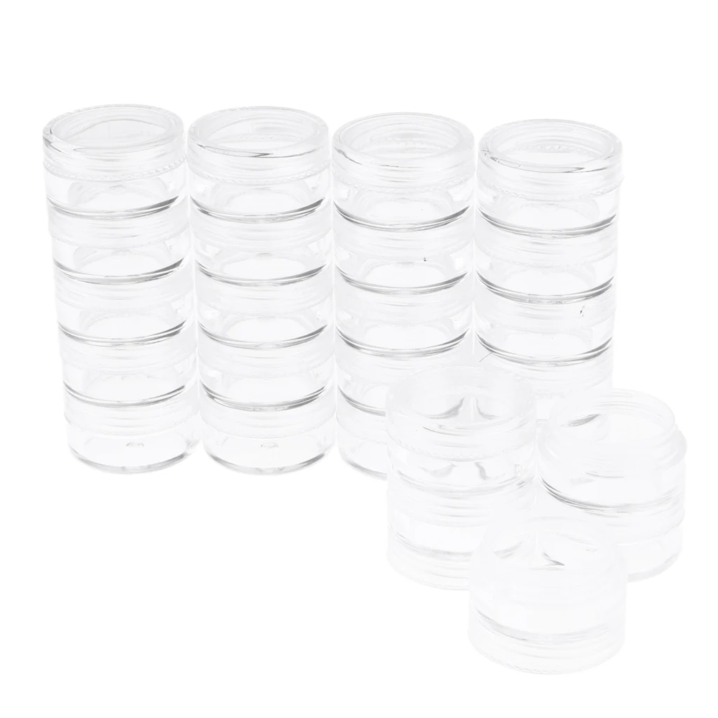 

Clear Plastic Bead Storage Containers Set with 25 Pieces Storage Jars Bottle