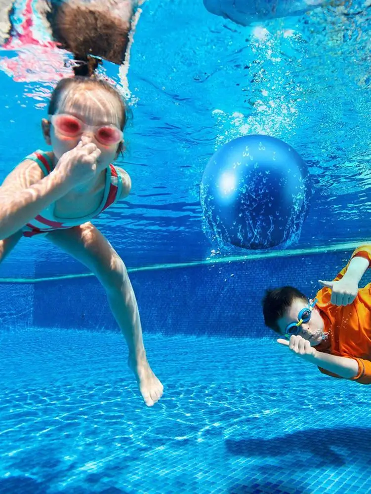 

Swimming Pool Toys Ball Colorful Underwater Game 9 Inch Inflatable Balls With Hose Adapter For Under Water Passing Buoying Divin
