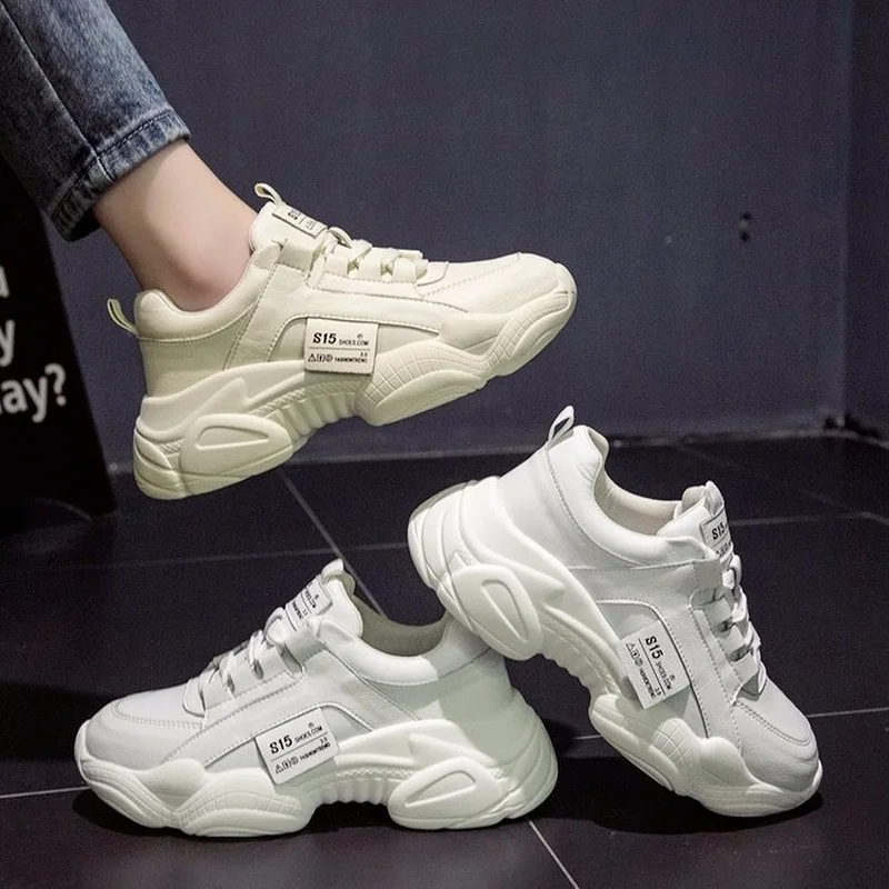 

2021 European and American New Harajuku Dad Shoes Thick-soled Intellectual Smoked Shoes with Small White Shoes