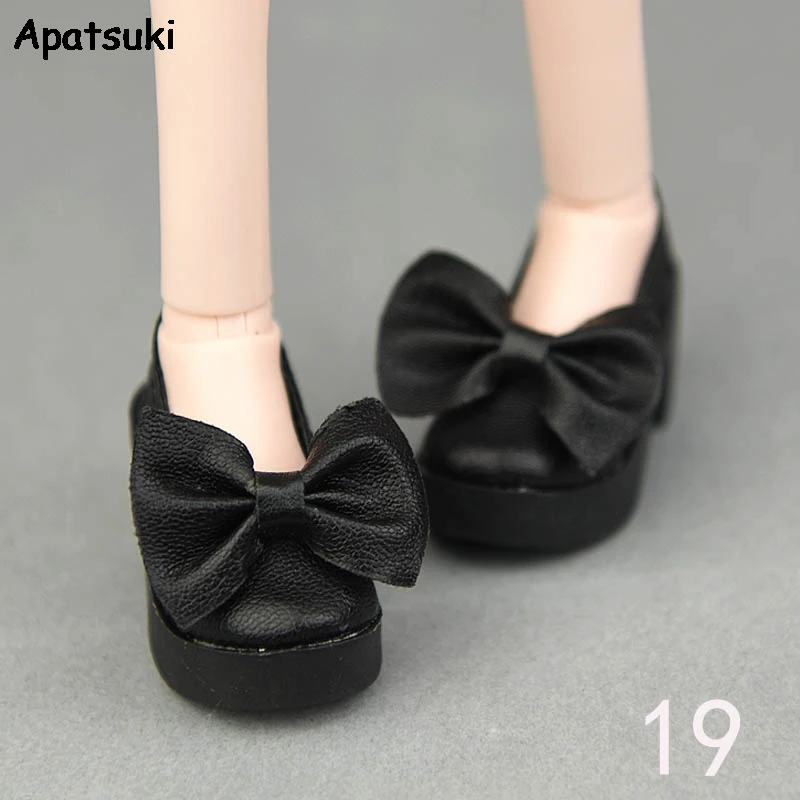 6*2 5 см черная искусственная кожа большой бант модная обувь для 1/4 BJD кукла 40-50