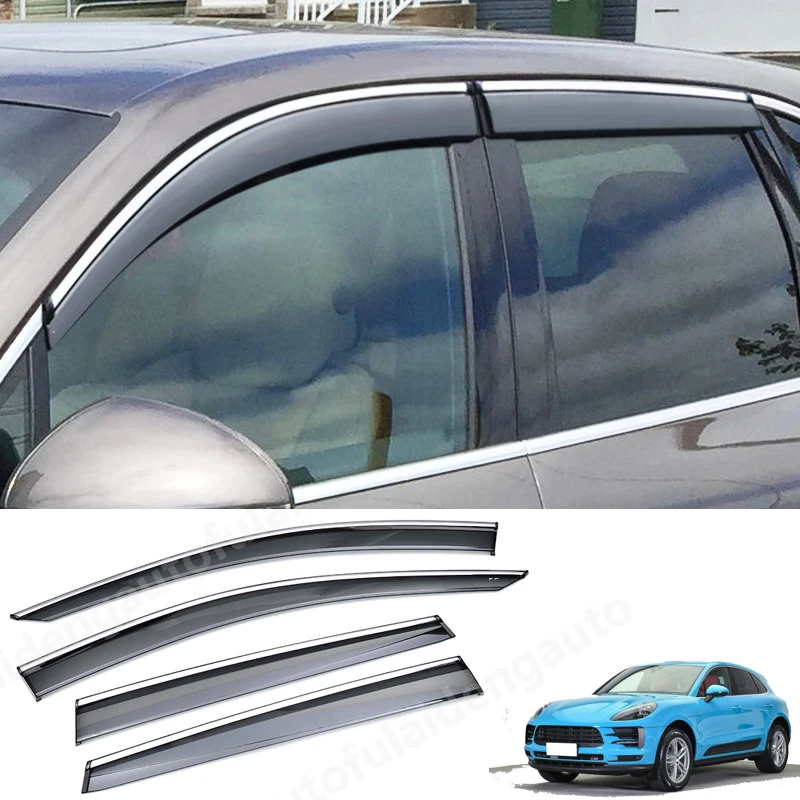 

For Porsche Macan 2015-2019 Window Visor Vent Sun Shade Rain Guard Door Visor Car Styling Accessories