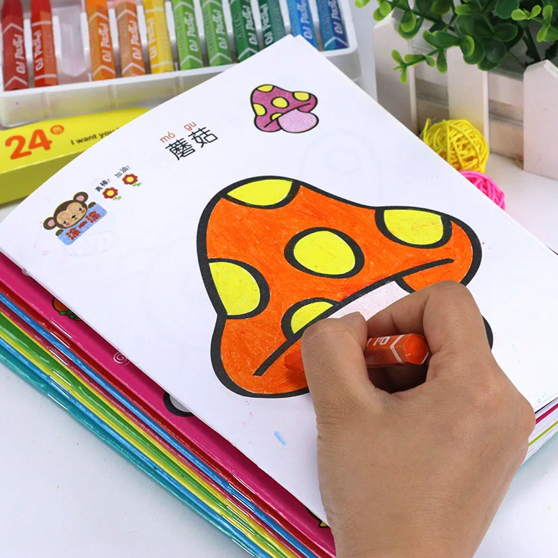 Тетрадь с китайскими иероглифами цветные книжки для рисования акварелью детей