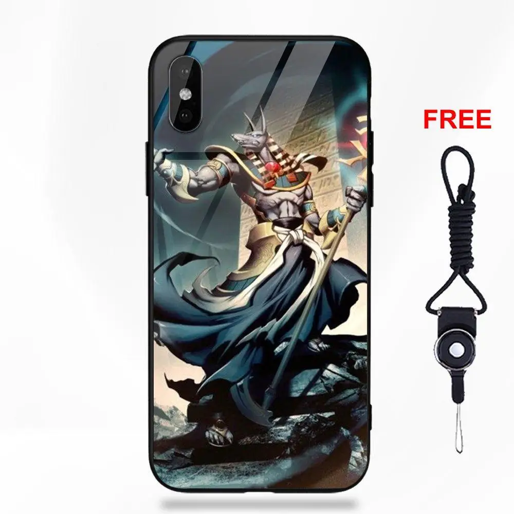 Egypt Anubis Drawing Tempered Glass For Galaxy S8 S9 Plus Redmi 5 Note 5A 6 Huawei Honor 7X P20 Lite Mate 10 Pro | Мобильные