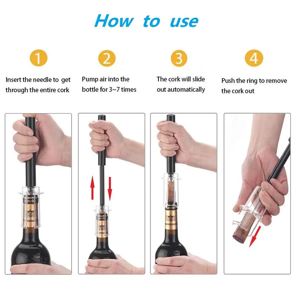 Набор открывалок для вина комплект из 4 предметов с насосом высокого давления