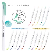 zebra wft8 mild liner highlighter pen double headed art brush pen marker pens for painting marking supplies japanese stationery