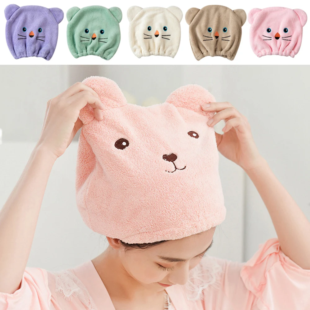 Милая шапка для быстрой сушки волос воздухопроницаемость микрофибра тюрбан