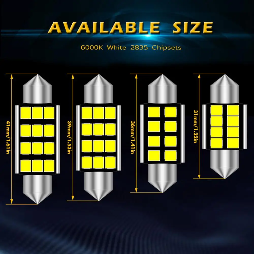 Светодиодная лампа CANBUS C5W 36 мм 4 шт.|Сигнальная лампа| |
