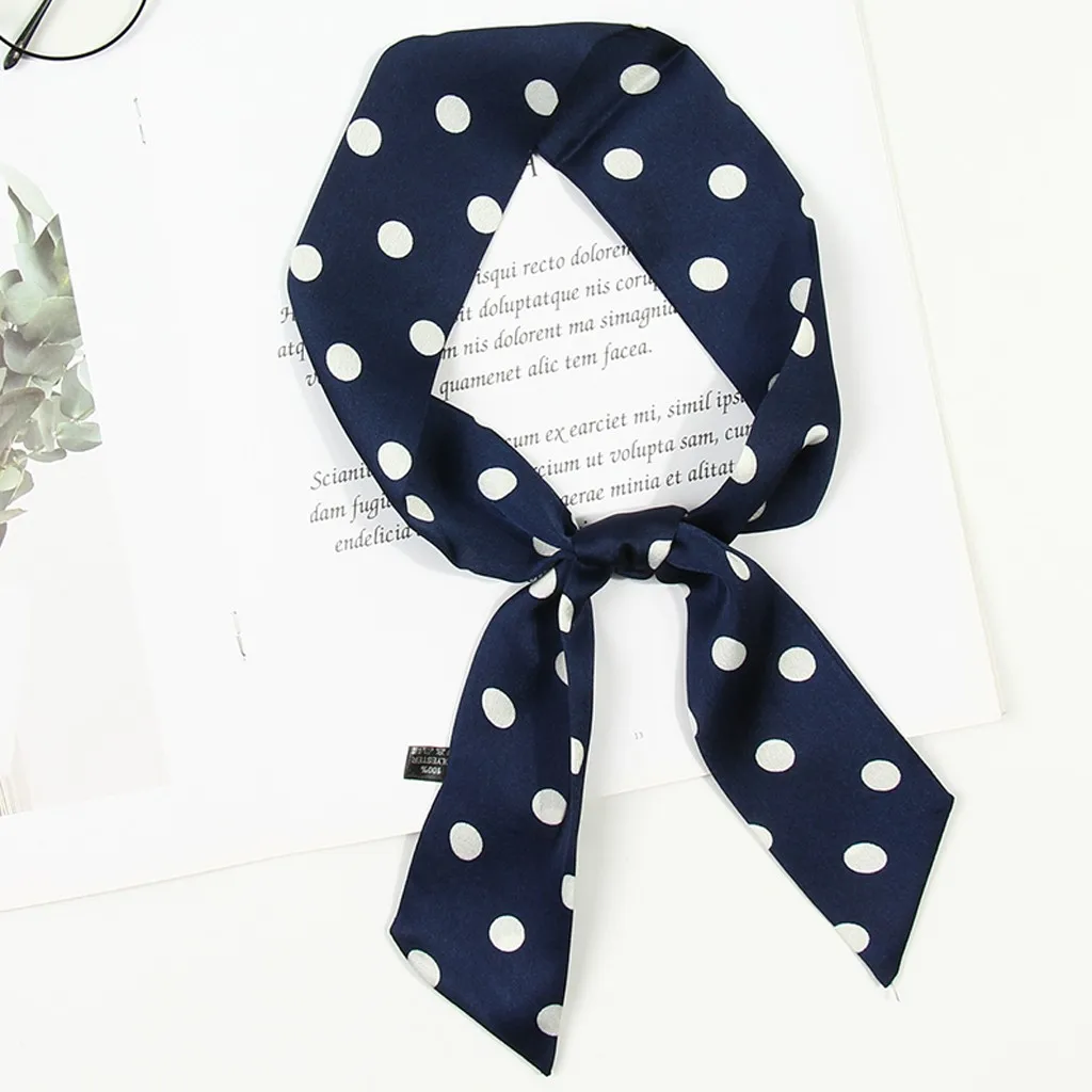 Элегантная бандана для вечерние женская заколка волос шаль в горошек мягкий