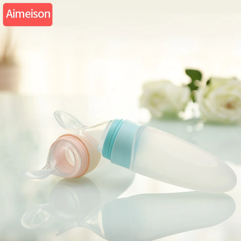 Силиконовая ложка для кормления Aimeison силиконовая бутылочка каши и