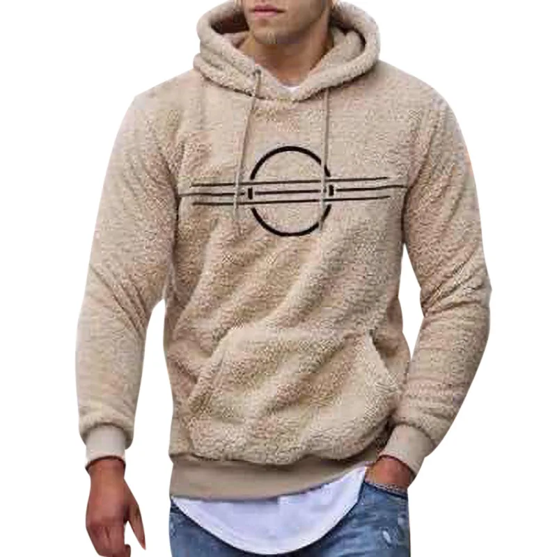 

2020 Amazon AliExpress Cross-Border New Men's Clothing Fashion Thickening Print Slim-Fit Hood Sweater Male