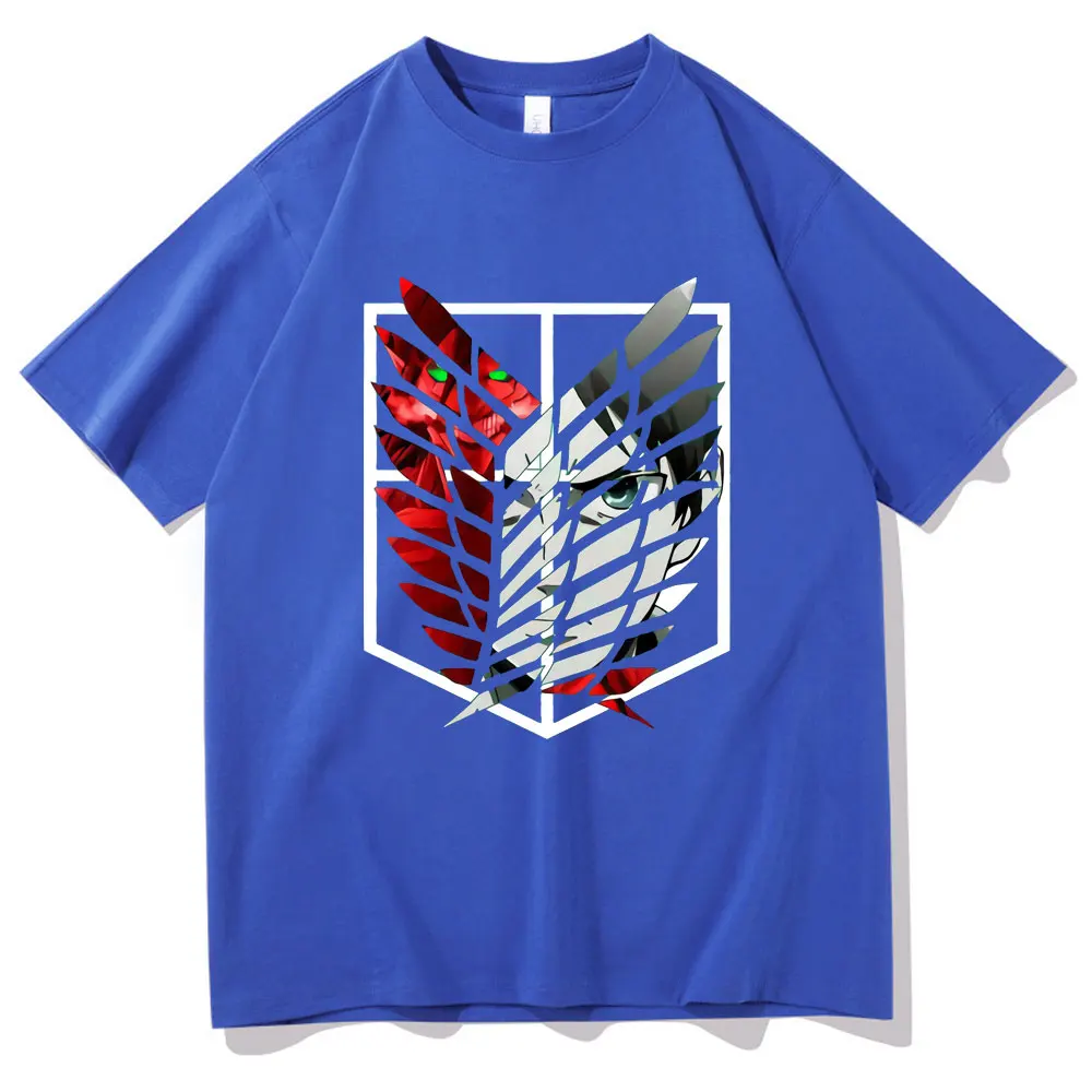 

Attack on Titan Japanese Anime Short Sleeve Male Hip Hop Style T-shirt Spring Summer Men Women Oversized Street Apparel Tshirt