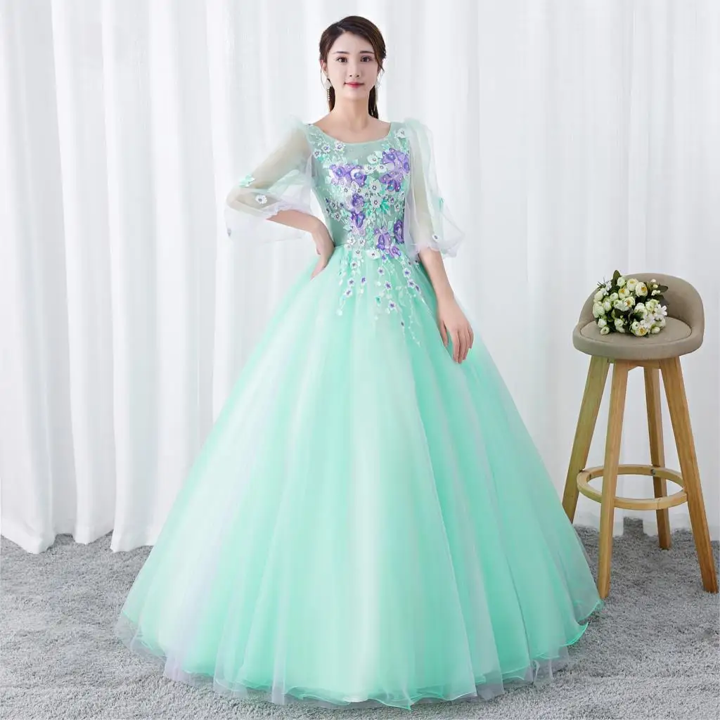 Бальное платье Quinceanera платья с цветочной аппликацией и бусинами для подростков