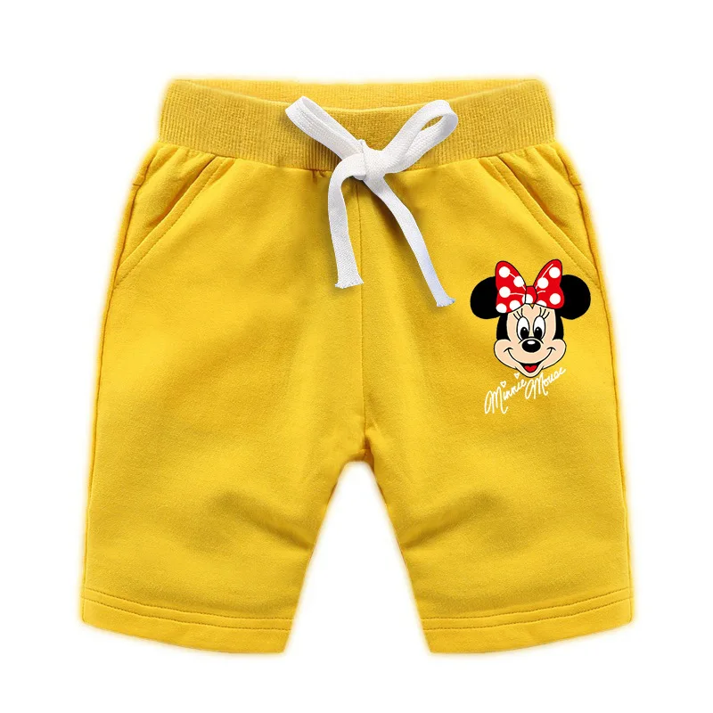 Летние детские шорты Disney для девочек тонкие Минни Детские хлопковые