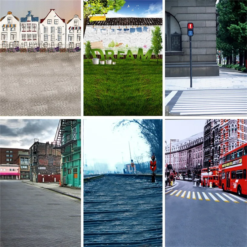 Nitree Виниловый фон для фотостудии городская улица трава ткань свадебной