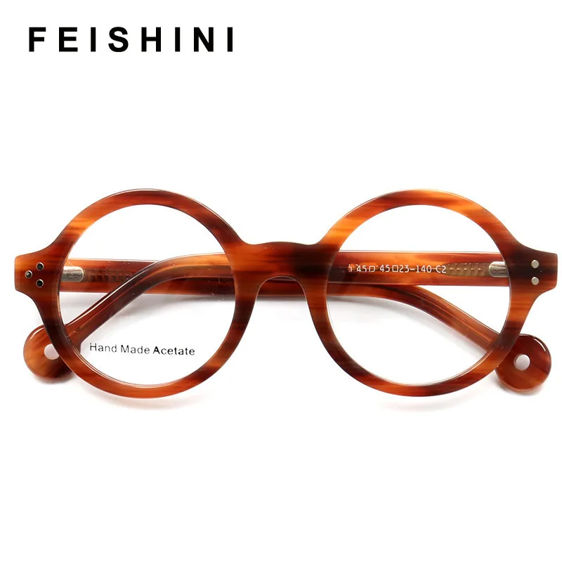 Очки Feishini в винтажном стиле для мужчин и женщин круглые оптические аксессуары