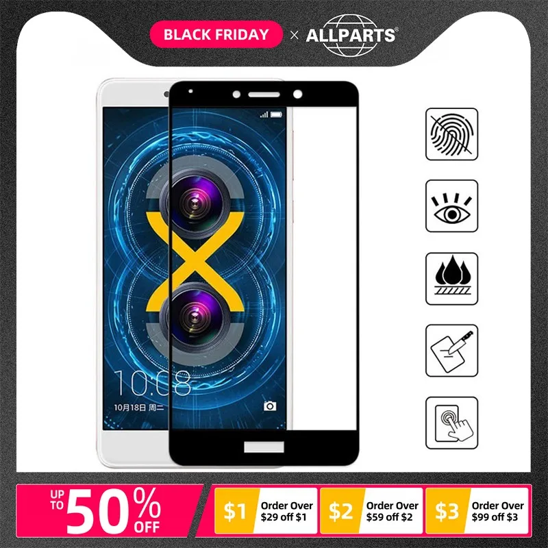 5D закругленные края полное покрытие для huawei Honor 6X Закаленное стекло протектор экрана для huawei Honor 6X Защитное стекло для экрана