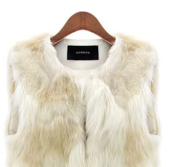 2020 винтажное зимнее пальто женские из искусственного меха жилет лисьего