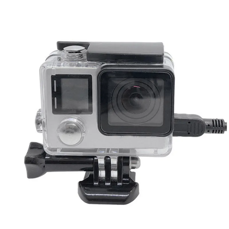 Для GoPro боковой открытый защитный чехол Корпус коробка Соединительный кабель для передачи данных для Go pro Hero 4 3+ чехол для экшн-камеры набор аксессуаров