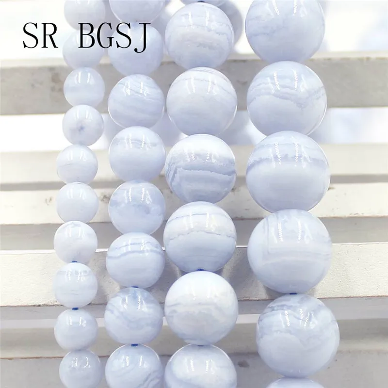 

Free Shipping BGSJ 6-12mm 3A Purple Chalcedony Gemstone Natural Round Stone Beads For Jewelry Making Strand 15"