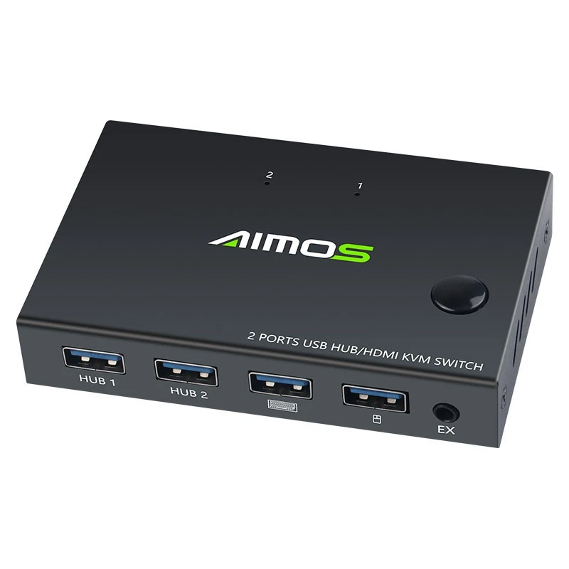 

Разветвитель AIMOS 2 в 1, 4K USB HDMI KVM-переключатель для двух ПК с общим доступом к клавиатуре, мышке и игровому видеодисплею