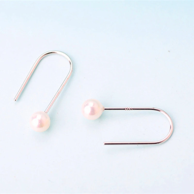 Серьги BONLAVIE из серебра 925 пробы U-образные серебряные серьги с жемчугом |