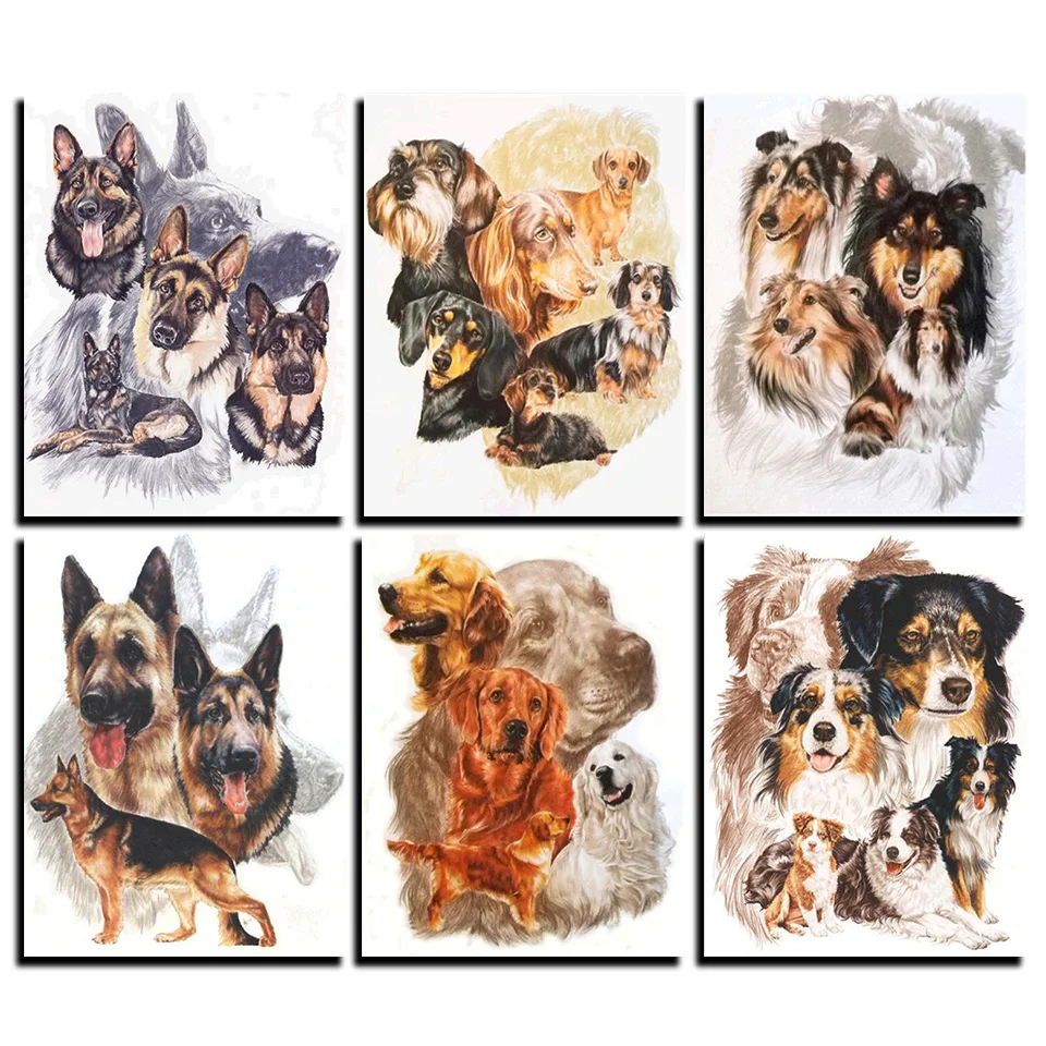 

Набор для алмазной живописи 5D «сделай сам», вышивка с собакой, набор для рисования с животными, квадратная, круглая бриллиантовая картина, р...