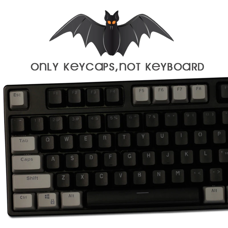 Колпачки для клавиш с подсветкой bat PBT 104/87 раскладка ANSI OEM профиль механической клавиатуры Cherry MX|Аксессуары