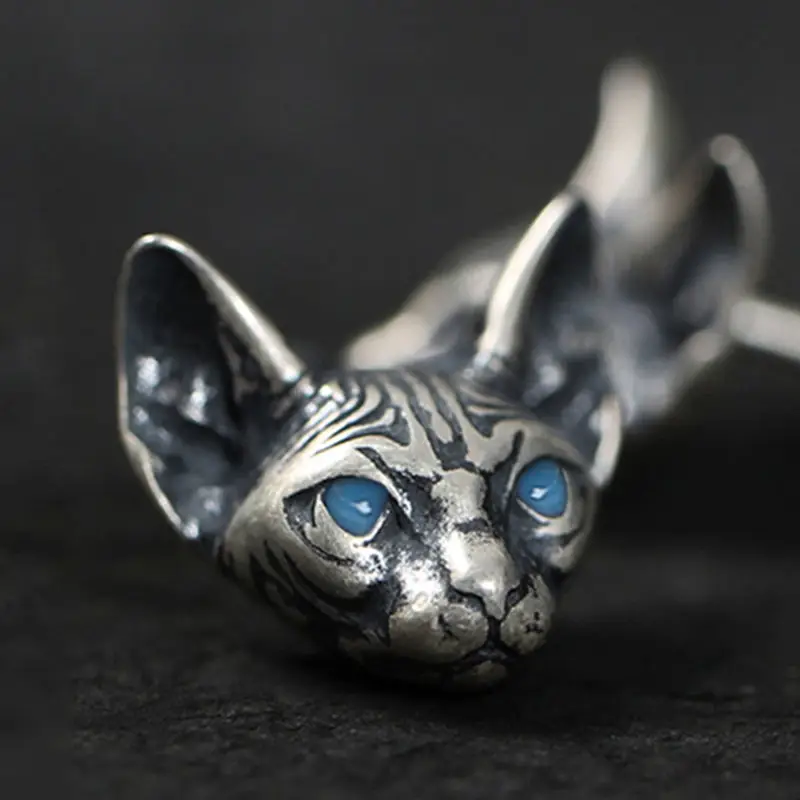 

New Cat Ear Studs, Men And Women, Personality Trends, A Variety Of Styles, Silver Needles, Bone Studs, Jewelry Accessories